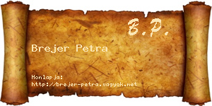 Brejer Petra névjegykártya